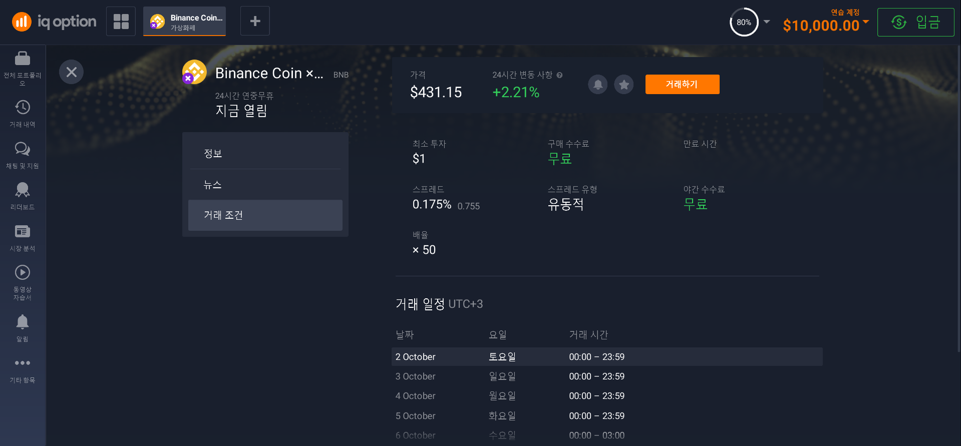 바이낸스 코인 암호화폐 거래 조건